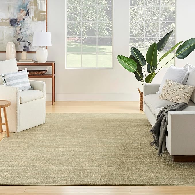 Nourison Home Nourison Essentials Green Gold 7' x 10' Area Rug - Easy Clean, Non Shedding, Bed Room, Living Room, Dining Room, Kitchen (7' x 10')