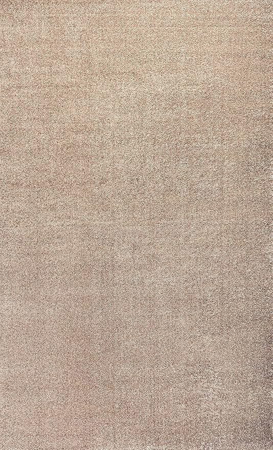 Eyely UES100G-6 Supersoft Haze Solid Low-Pile Indoor Area Rug, Coastal, Bohemian, Minimalist, Classic, Casual for Bedroom,Kitchen,Living Room,Non Shedding,Easy-Washing, Beige, 6 X 9