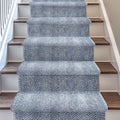 Well Woven Custom Size Hallway & Stair Runner- Harlow Pompeii Light Blue 31 Inches Wide x 80 Feet Long Runner (31" x 80') Runner Rug - Modern Chevron Pattern, Ultra-Soft, Easy-Clean