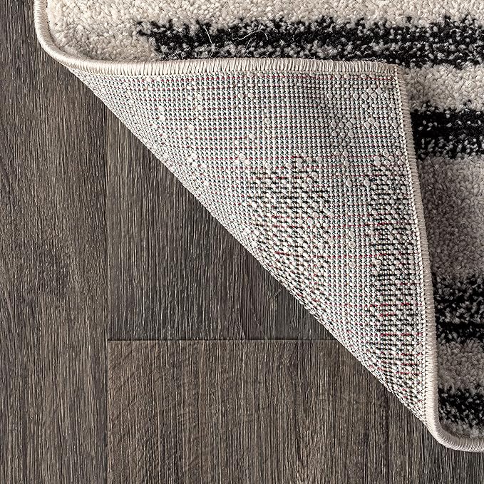 JONATHAN Y Khalil Modern Berber Stripe Cream/Black Indoor Area Rug, 12x15, Contemporary, Bohemian, Easy-Cleaning for Living Room, Bedroom, Kitchen, Pet Friendly, Non-Shedding (MOH207A-15)