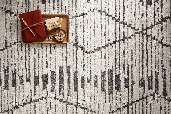 Loloi Kamala Collection KAM-02 Charcoal/Dove 6'-7" x 9'-6" Area Rug