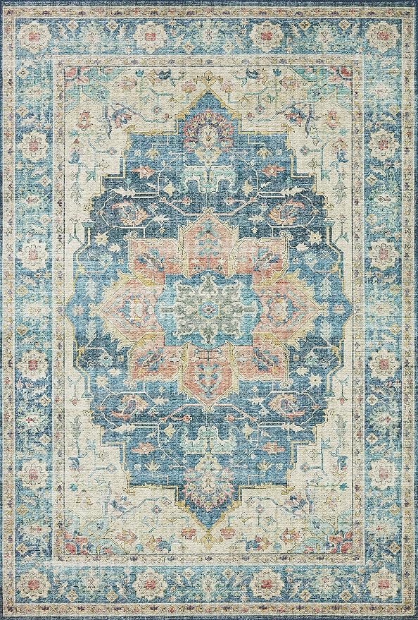 Loloi Skye Collection SKY-12 Ocean/Multi 6'-0" x 9'-0" Area Rug