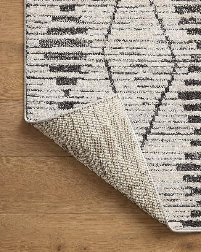 Loloi Kamala Collection KAM-02 Charcoal/Dove 5'-3" x 7'-9" Area Rug