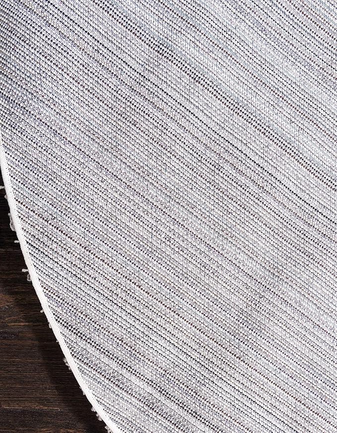 Unique Loom Solid Shag Collection Area Rug (8' Round, Snow White)