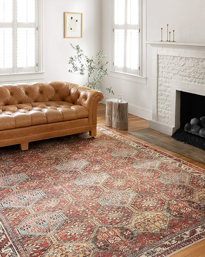 Loloi Loren Collection LQ-16 Spice/Multi 7'-6" x 9'-6" Area Rug
