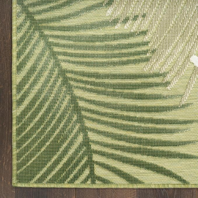 Nourison Home Suncoast Green 5'3" x 7'3" Area Rug - Easy Clean, Non Shedding, Bed Room, Living Room, Dining Room, Kitchen (5' x 7')