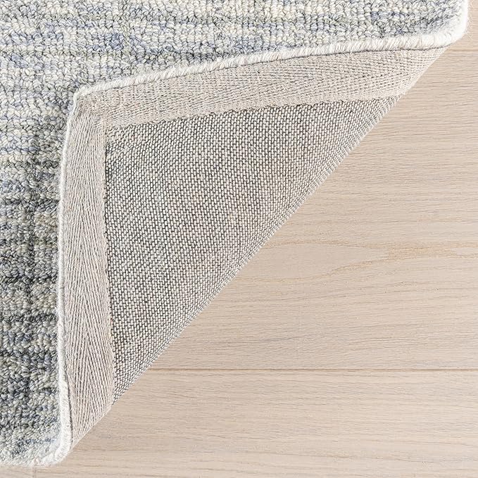 Rugs USA Melrose Light Blue/Ivory, 6' x 9', Handmade, Wool & Cotton, Soft and Cozy, High Traffic, Stain Resistant, Easy Clean, Durable Area Rug for Bedroom, Living Room, Dining Space, Den, Entryway