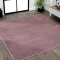 JONATHAN Y Haze Solid Low-Pile Light Purple 5x5 Square Indoor Area Rug, Coastal,Bohemian,Minimalist,Classic, Easy-Cleaning for Living Room,Bedroom,Kitchen,Pet Friendly,Non-Shedding (SEU100R-5SQ)