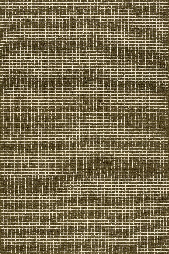 Rugs USA Melrose Checked Wool Area Rug - 5x8 Area Rug Contemporary Moss/Ivory for Living Room Bedroom Dining Room Kitchen