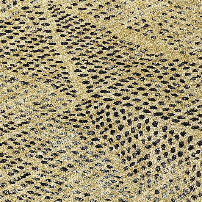 Addison Rugs Chantille ACN591 Gold 3' x 5' Indoor Outdoor Area Rug, Easy Clean, Machine Washable, Non Shedding, Bedroom, Living Room, Dining Room, Kitchen, Patio Rug