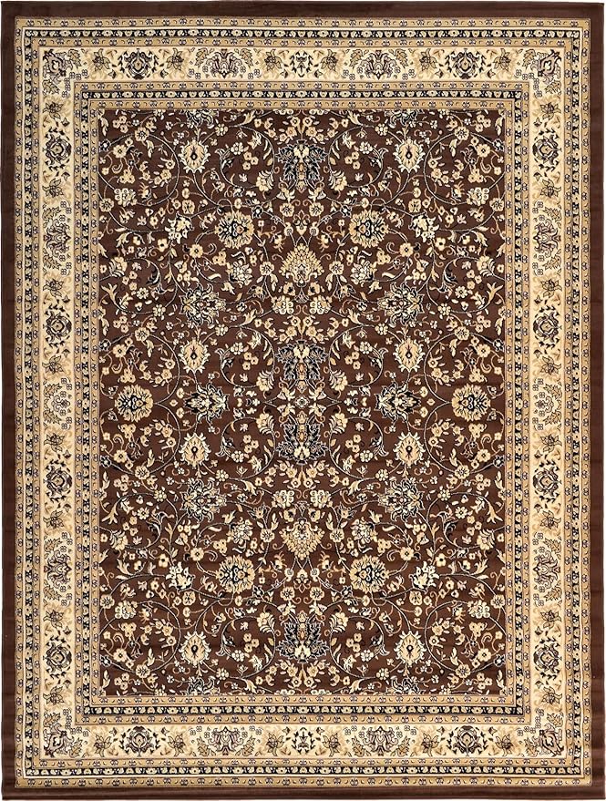 Unique Loom Sialk Hill Collection Area Rug - Washington (9' 10" x 13' 1" Rectangle Brown/Black)