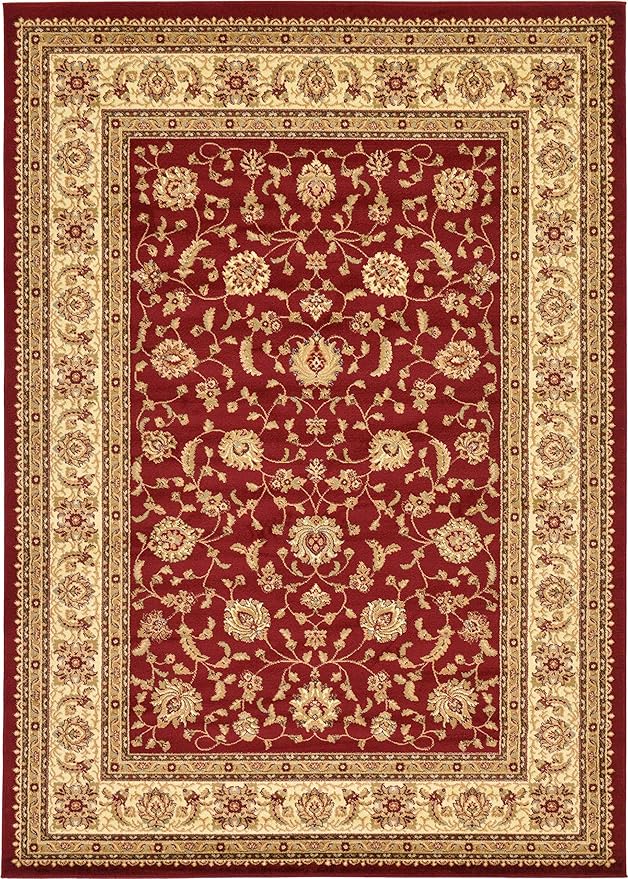 Unique Loom Voyage Collection Traditional Oriental Classic Intricate Design Area Rug (8' 0 x 11' 4 Rectangular, Red/Gold)