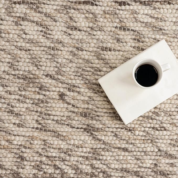Rugs USA Marilyn Charcoal/Ivory, 2'6" x 8', Hand Woven, Marled, Wool, Soft and Cozy, High Traffic, Stain Resistant, Easy Clean, Durable Runner for Bedroom, Living Room, Dining, Den, Foyer