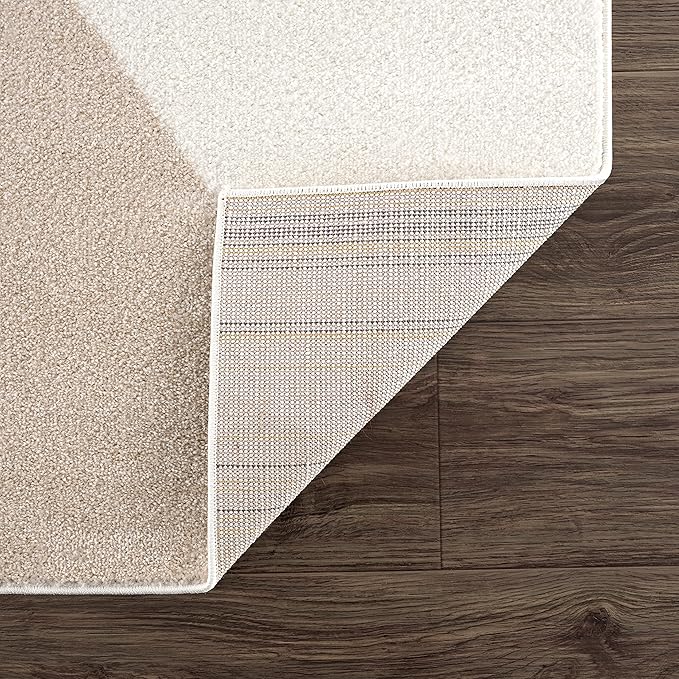 Abani Rugs Cream and Pink 4 ft. X 6 ft. Contemporary mid-Century Rug with Beige and Pink Geometric Circle. Minimalistic Design Rectangular Area Rug. Turkish Stain Resistant Area Rug.