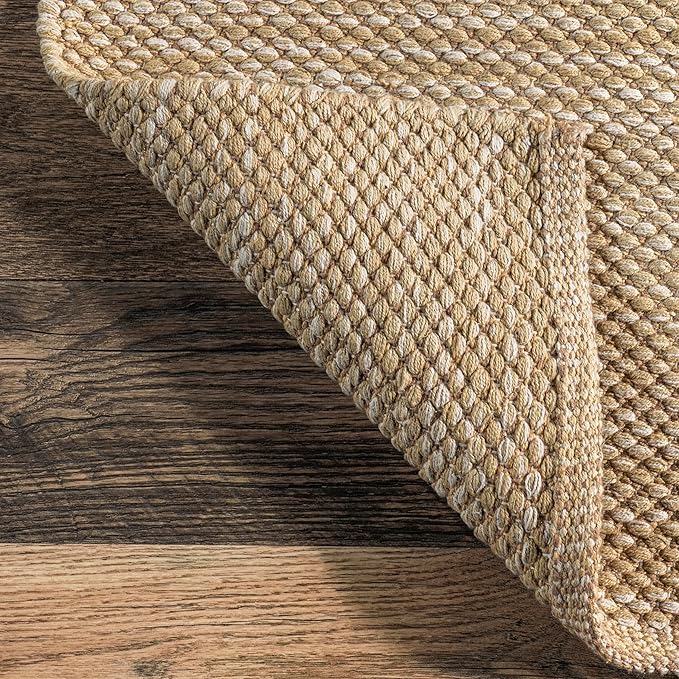 nuLOOM Alessi Solid Farmhouse Cotton Area Rug, 6x9, Beige