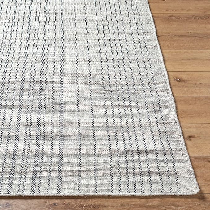 Mark&Day Wool Rugs, 8x10 Ishaq Cottage Slate Area Rug, Grey Silver Carpet for Living Room, Bedroom or Kitchen (8' x 10')