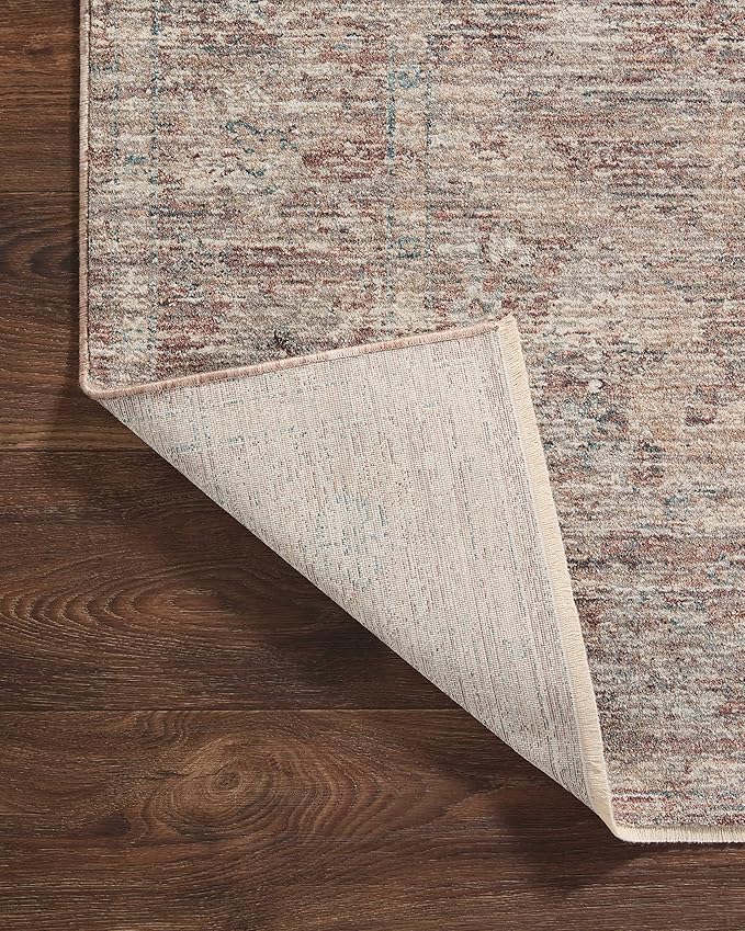 Loloi Magnolia Home by Joanna Gaines Millie Collection MIE-04 Brick/Fog 11'-6" x 15'-7", .25" Pile Height, Area Rug