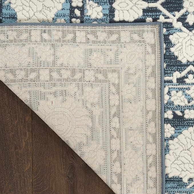 Nourison Home Grace Blue 7'10" x 9'10" Area Rug - Easy Clean, Non Shedding, Bed Room, Living Room, Dining Room, Kitchen (8' x 10')