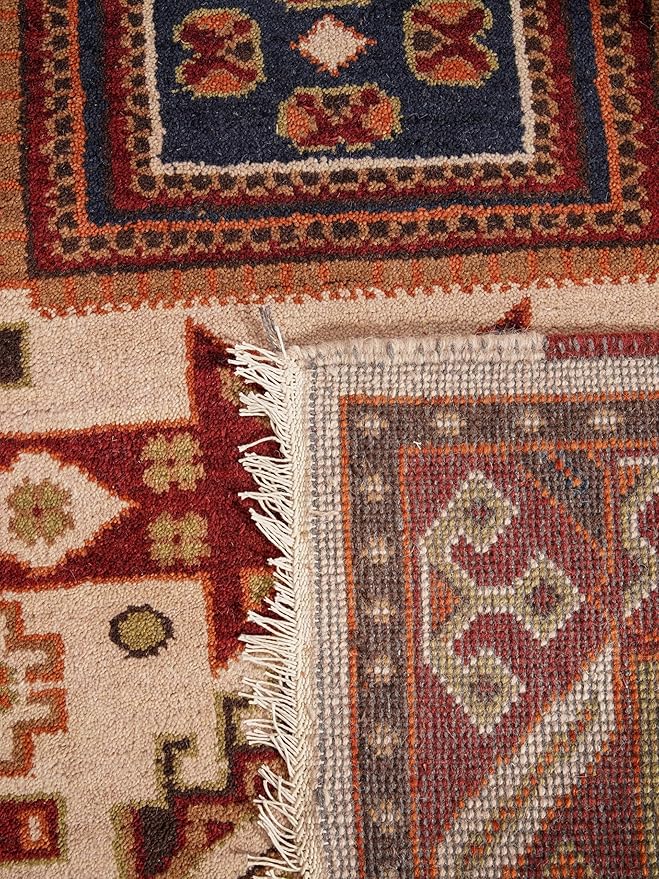 Hand Knotted Wool & Silk ECO-Friendly Oriental Area Rugs - 9'x12', Rectangle Shape, Cream Burgundy Color, Classic Oriental Traditional, Medium Pile Handmade Area Rugs (AF0102)