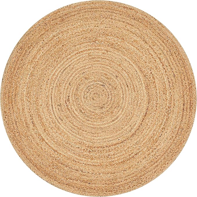 Savi Home Hand Woven Jute Braided Rug, 3' Round - Natural, Reversible Area Rugs for Living Room, Farmhouse, Kitchen, Handcrafted 3 Feet Round Area Rugs - Natural