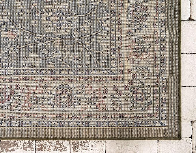 Unique Loom Sialk Hill Collection Area Rug - Washington (5' 3" x 8' Rectangle Green/Hunter Green)
