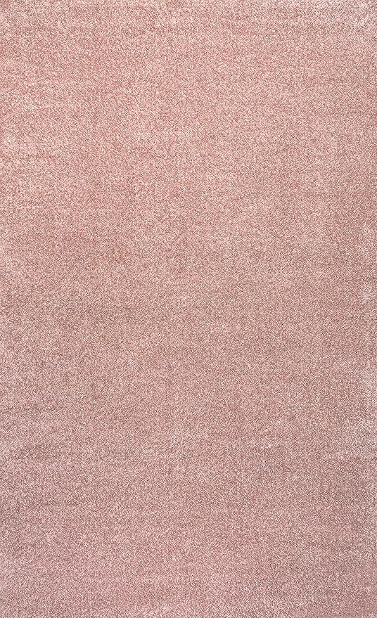 JONATHAN Y Haze Solid Low-Pile Pink Indoor Area Rug 6x9, Coastal,Bohemian,Minimalist,Classic, Easy-Cleaning for Living Room,Bedroom,Kitchen,Pet Friendly,Non-Shedding (SEU100P-6)