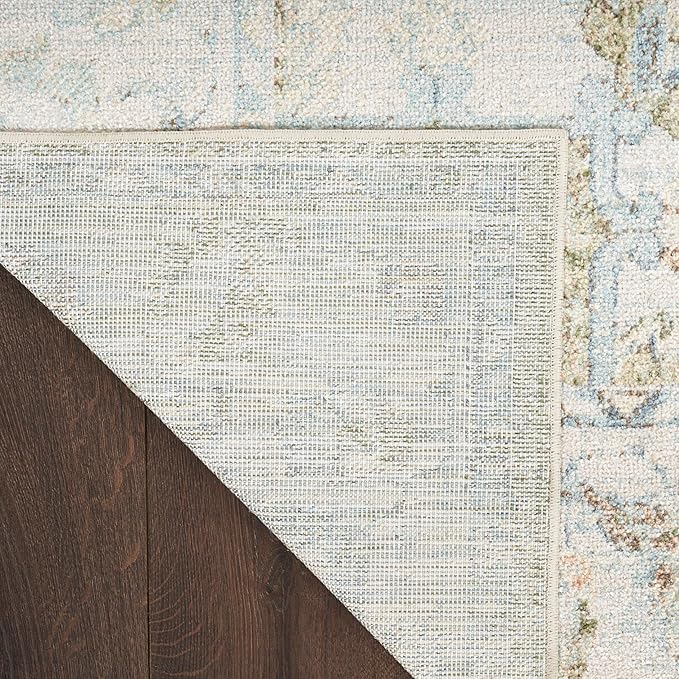 Nourison Home Astra Machine Washable Blue Green 9' x 12' Area Rug - Easy Clean, Non Shedding, Bed Room, Living Room, Dining Room, Kitchen (9' x 12')
