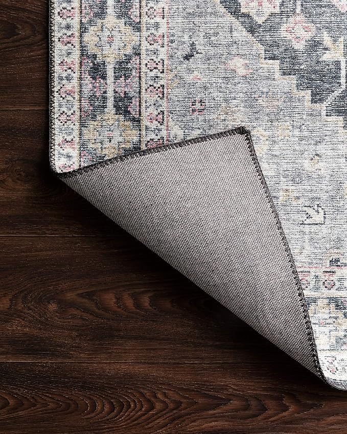 Loloi Skye Collection SKY-02 Charcoal/Multi 7' x 9' Oval Area Rug