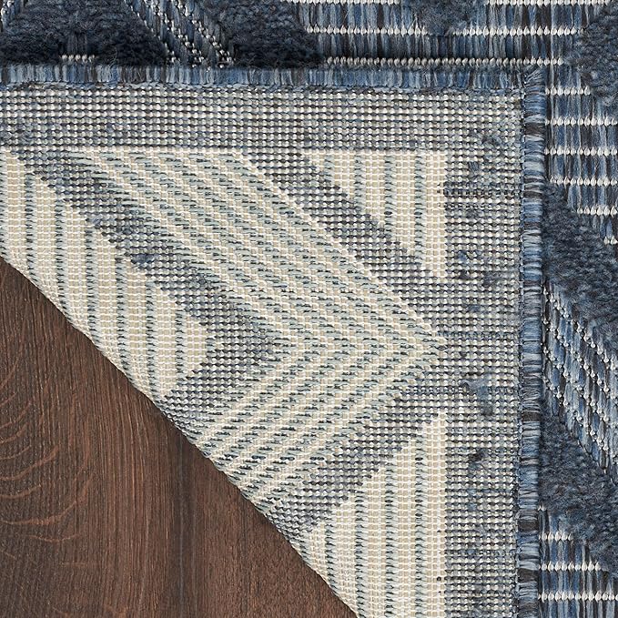 Nourison Home Versatile Navy Blue 7' x 10' Area Rug - Easy Clean, Non Shedding, Bed Room, Living Room, Dining Room, Kitchen (7' x 10')