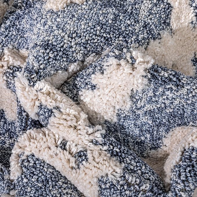 Well Woven Custom Size Hallway Stair Runner - Choose Your Length - Ainsley Blue Diamond Trellis Geometric Tribal - 31 Inches Wide x 90 Feet Long Runner (31" x 90' Runner) Rug