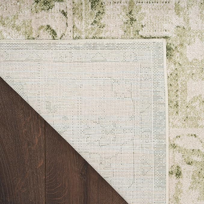 Nourison Home Astra Machine Washable Ivory Green 5'3" x 7' Area Rug - Easy Clean, Non Shedding, Bed Room, Living Room, Dining Room, Kitchen (5' x 7')