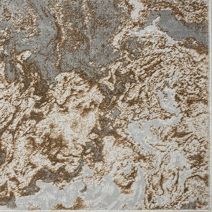 LUXE WEAVERS Marble Swirl Abstract Area Rug, Gray 2x7