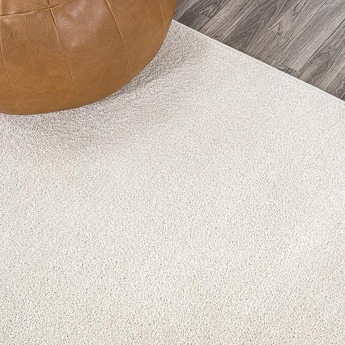 JONATHAN Y Haze Solid Low-Pile Cream Indoor Area Rug 9x12, Coastal,Bohemian,Minimalist,Classic, Easy-Cleaning for Living Room,Bedroom,Kitchen,Pet Friendly,Non-Shedding (SEU100T-9)