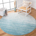 SAFAVIEH Adirondack Collection Area Rug - 5' Round, Aqua & Ivory, Modern Ombre Design, Non Shedding & Easy to Clean, Ideal for Living Room, Bedroom, Office, Dining Space (ADR113J)