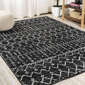 JONATHAN Y Boho Vintage Diamond Black/Ivory Indoor Area Rug 10X13 ft, Moroccan Hype for Living Room, Bedroom, Kitchen, Office, Easy-Cleaning, High Traffic, Pet-Friendly, Non-Shedding (MOH101D-13)