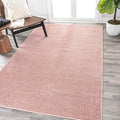 Eyely UES100P-14 Supersoft Haze Solid Low-Pile Indoor Area Rug, Coastal, Bohemian, Minimalist, Classic, Casual for Bedroom,Kitchen,Living Room,Non Shedding,Easy-Washing, Pink, 10 X 14