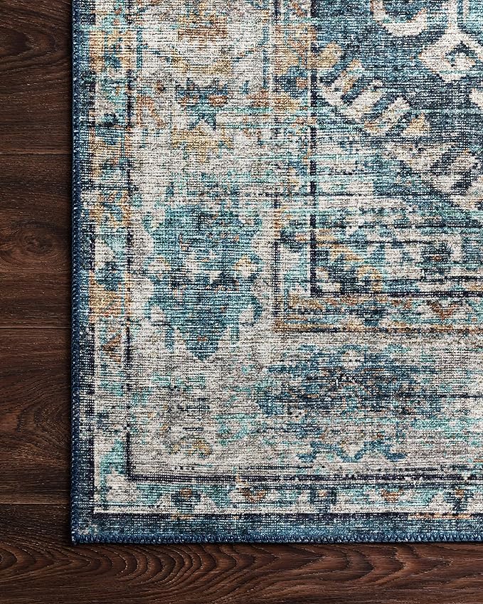 Loloi Skye Collection SKY-03 Denim/Natural 6'-0" x 6'-0" Round Area Rug