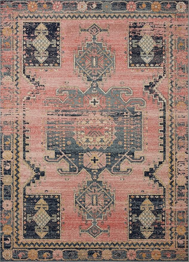 Loloi Jocelyn Collection JOC-06 Rose/Rose 9'-6" x 12'-6" .38" Thick Area Rug