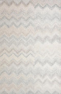 Modern Herringbone Chevron Collection Handcrafted Wool Area Rug - Durable, Zigzag Pattern, for High Traffic, Contemporary Design for Living Room, Bedroom, Dining Room Decor (Ivory-Multi, 8' round)