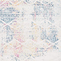 SAFAVIEH Tulum Collection Area Rug - 11' Square, Ivory & Blue, Moroccan Boho Tribal Design, Non-Shedding & Easy to Clean, Ideal for Living Room, Bedroom, Dining Space (TUL272C)