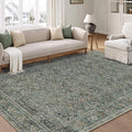 Area Rug 6x9 Gray Living Room Washable Vintage Carpet Non Slip Indoor Retro Traditional Grey Accent Throw Large Rug for Office Bedroom Dining Room Playroom