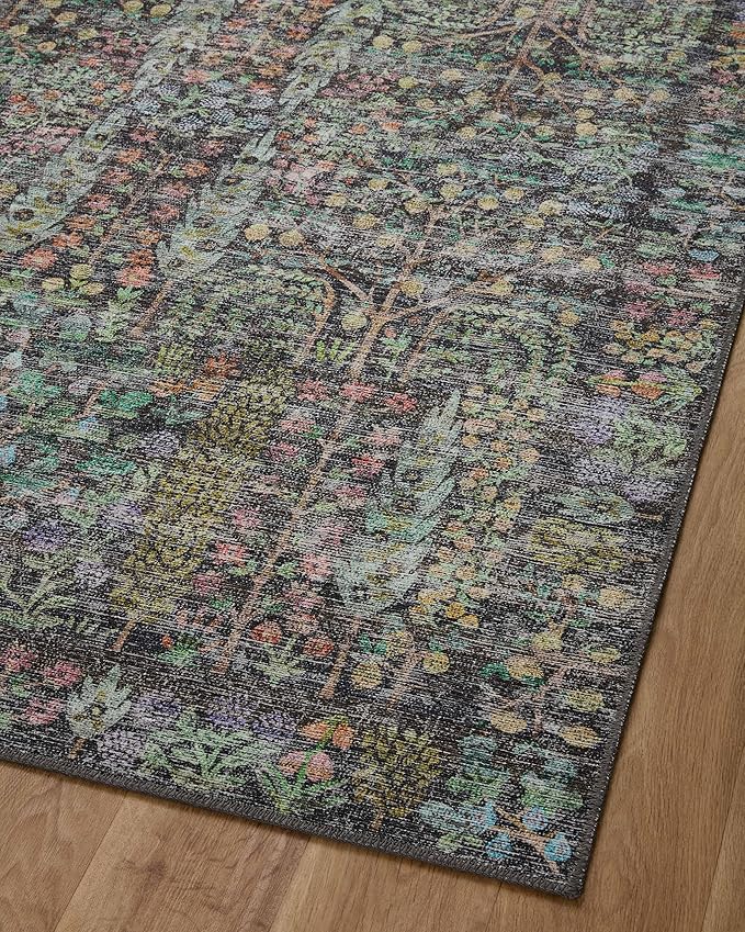 Loloi Rifle Paper Co. Maison Collection MAO-07 Charcoal 5'-0" x 7'-6", .19" Pile Height, Area Rug