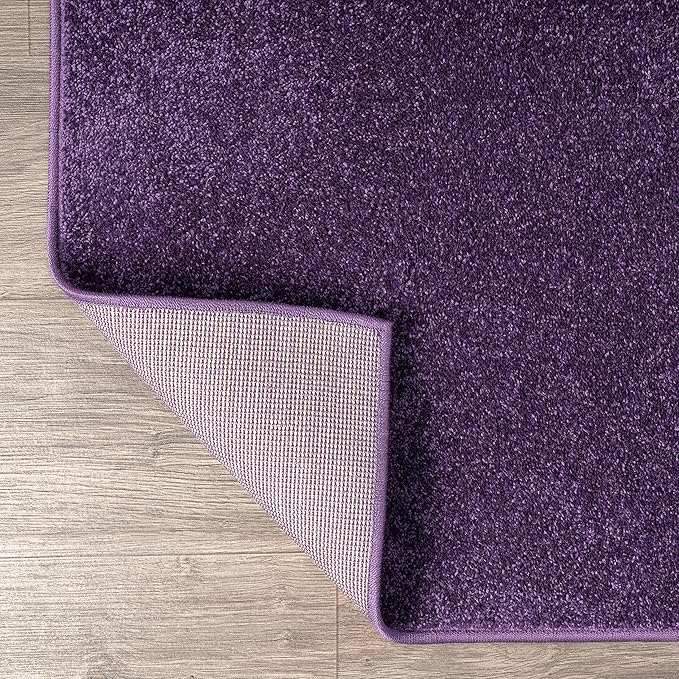 JONATHAN Y Haze Solid Low-Pile Purple Indoor Area Rug 5x8, Coastal,Bohemian,Minimalist,Classic, Easy-Cleaning for Living Room,Bedroom,Kitchen,Pet Friendly,Non-Shedding (SEU100N-5)