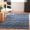 SAFAVIEH Tulum Collection Area Rug - 3' Square, Navy & Ivory, Moroccan Boho Tribal Design, Non-Shedding & Easy to Clean, Ideal for Entryway, Foyer, Accent Space, Bedroom (TUL272N)