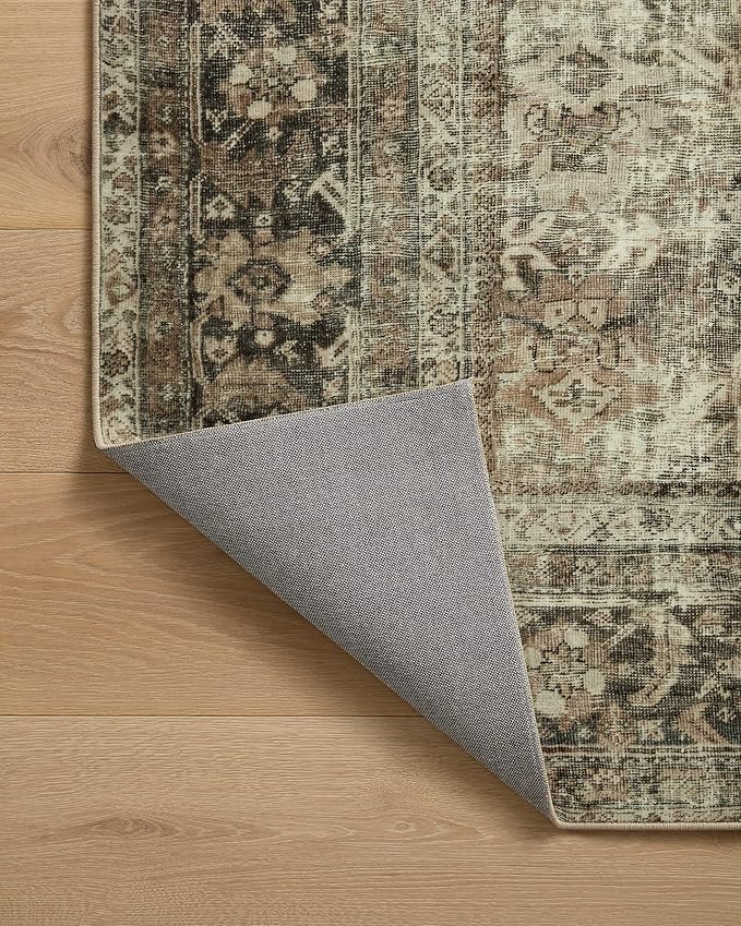 Loloi Magnolia Home by Joanna Gaines Sinclair Collection SIN-01 Pebble/Taupe 2'-3" x 7'-6", .25" Pile Height, Machine Washable, Runner Rug