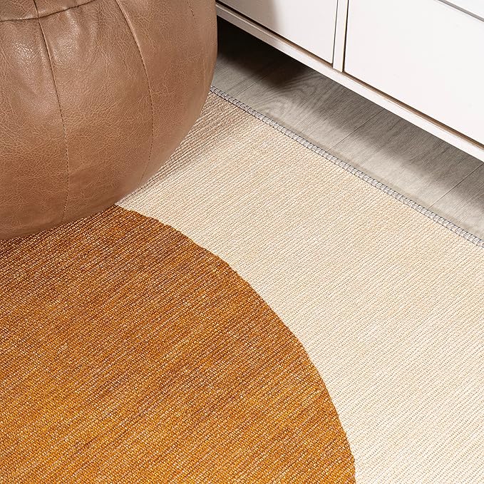 JONATHAN Y Machine Washable Indoor Area Rug 8X10 Cream/Terracotta, Cirkel Minimalist Geometric Dot for Living Room, Bedroom, Kitchen, Office, Easy-Cleaning, Pet-Friendly, Non-Shedding WSH113A-8