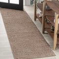 Eyely UES100J-214 Supersoft Haze Solid Low-Pile Indoor Runner Rug, Coastal, Bohemian, Minimalist, Classic, Casual for Bedroom,Kitchen,Living Room,Non Shedding,Easy-Washing, Brown, 2 X 14