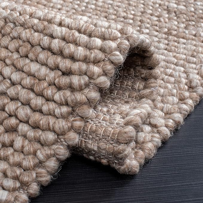 SAFAVIEH Natura Collection Runner Rug - 2'3" x 14', Brown, Handmade Wool Blend, Textured Design, Ideal for Hallway, Bedroom, Foyer (NAT620T)