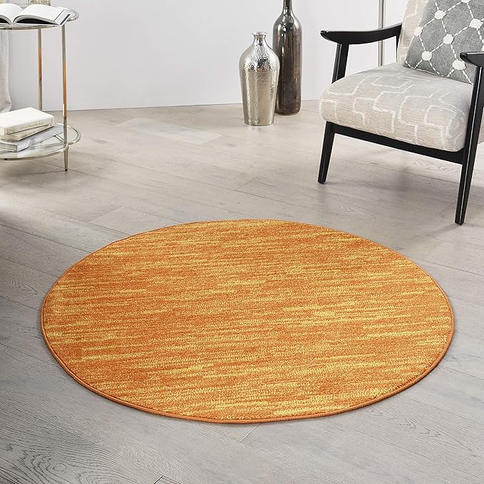 Nourison Home Nourison Essentials Sunburst 4' x Round Area Rug - Easy Clean, Non Shedding, Bed Room, Living Room, Dining Room, Kitchen (4' x Round)
