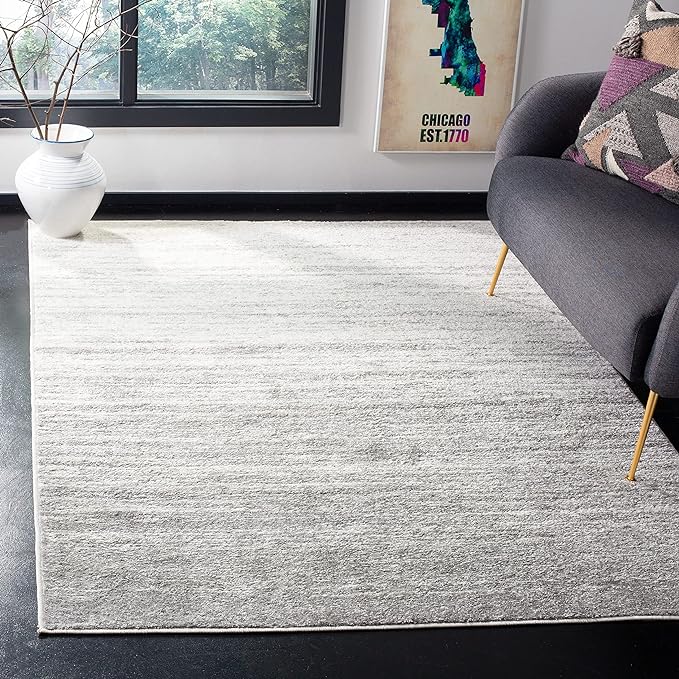 SAFAVIEH Area Rug 3x5 - Adirondack Collection - Ivory & Silver, Modern Ombre Design, Non Shedding & Easy to Clean, Ideal for Living Room, Bedroom, Office, Dining Space (ADR113B)